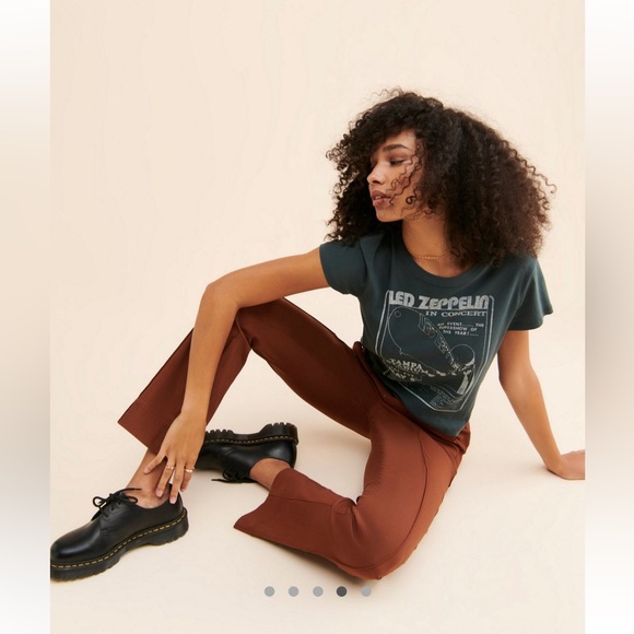 Go for that slim flare pant Brown 90s 2000s zipper front stretchy Xs free people - Picture 4 of 4